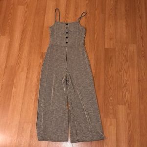 Black and white striped jump suit
